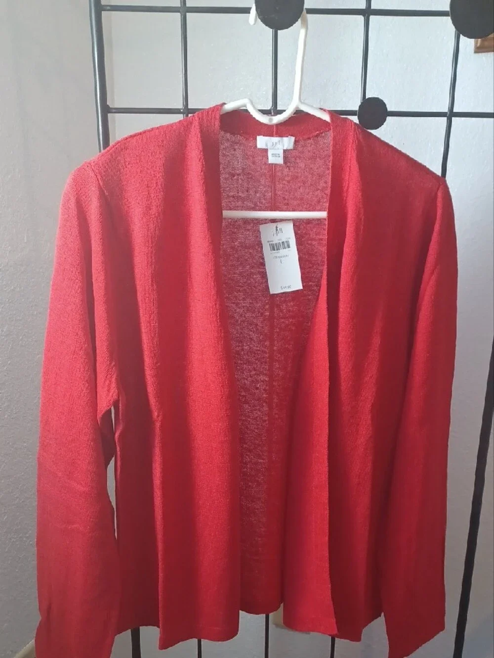 NWT Women's Open-Front Red Sweater Cardigan